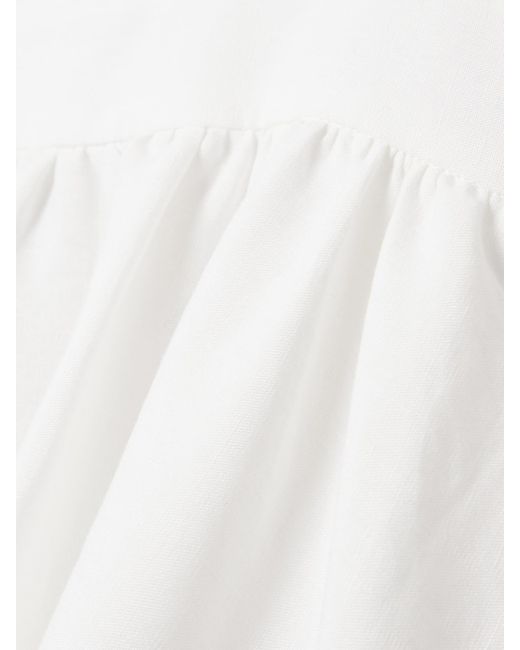 Robe Longue En Lin Traité À L'Aloe Vera À Fronces Ahmose Gabriela Hearst en coloris White