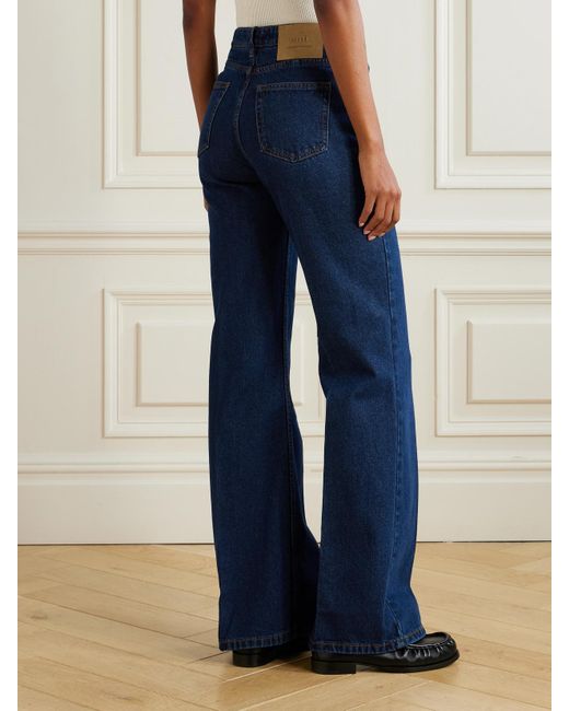 AMI Blue Hoch Sitzende Schlagjeans