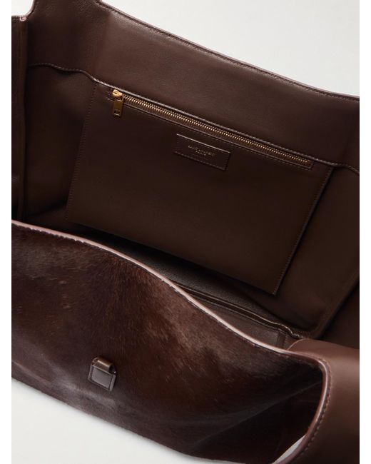 Saint Laurent Brown Le 5 À 7 Bea Pony Hair Tote