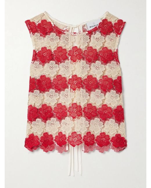 Miguelina Red Dupree Verkürztes Tanktop Aus Guipure-Spitze