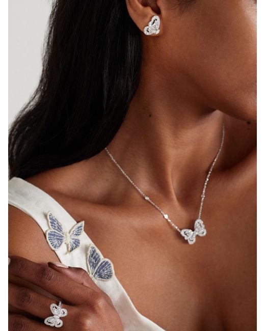 De Beers London Natural Portraits Of Nature Butterfly 18-Karat Diamond Earrings