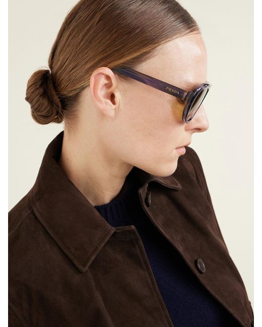 Prada Green Oversized Aviator-Style Acetate Sunglasses