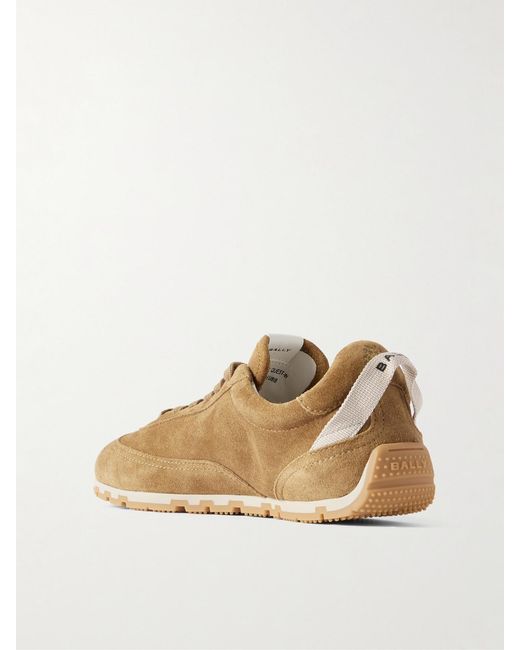 Bally Natural Quest Grosgrain-Trimmed Suede Sneakers