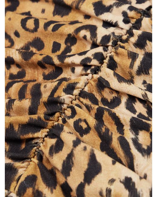 Melissa Odabash Natural Catania Ruched Leopard-Print Bikini Briefs