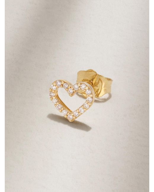 Sydney Evan White Open Heart Small 14-Karat Diamond Single Earring