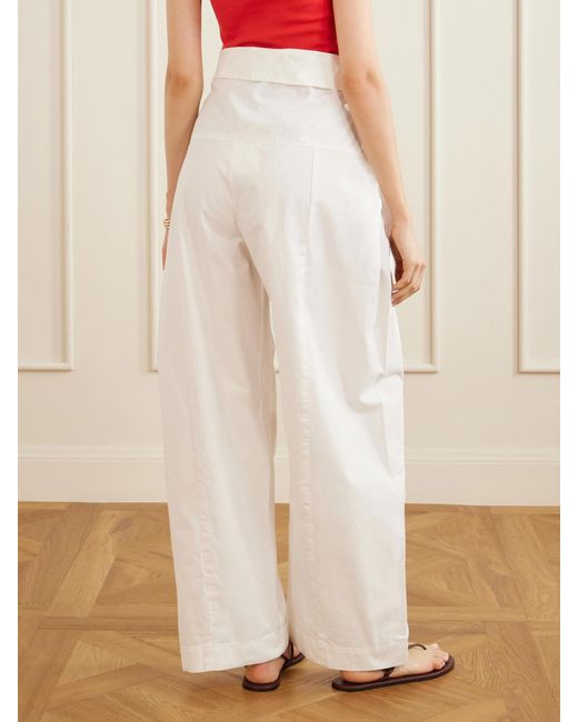 Matteau White Fisherman Cotton-Twill Pants