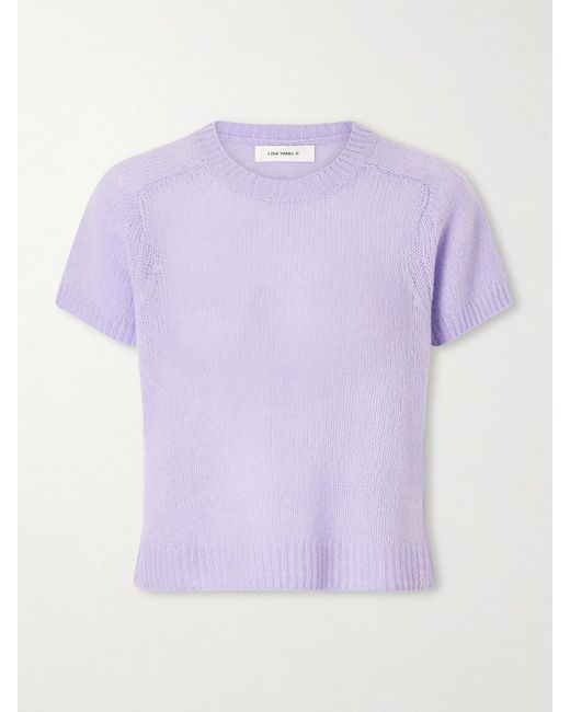 Lisa Yang Purple Siona Cashmere And Silk T-Shirt