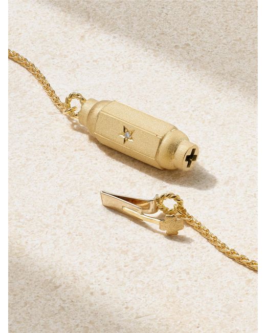 Marie Lichtenberg Natural Micro Coco Locket Kette Aus 18 Karat Mit Diamanten