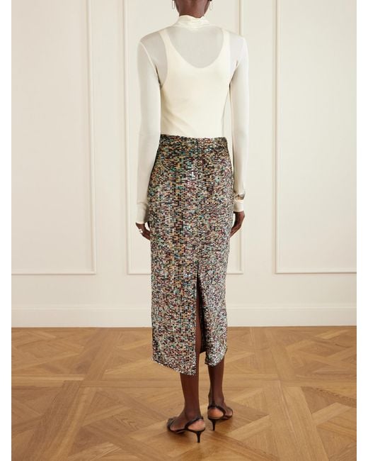 Twp Multicolor Sylkie Sequined Crepe De Chine Maxi Skirt