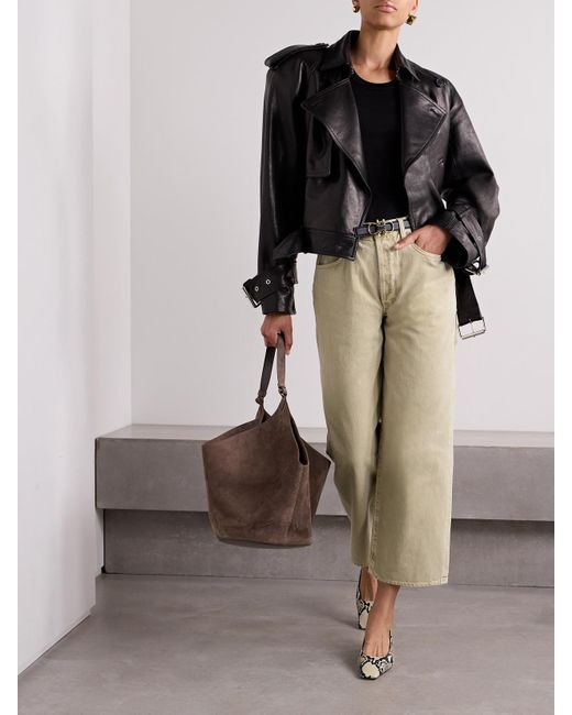 Citizens of Humanity Natural Pina Baggy Cropped Low-Rise Wide-Leg Jeans