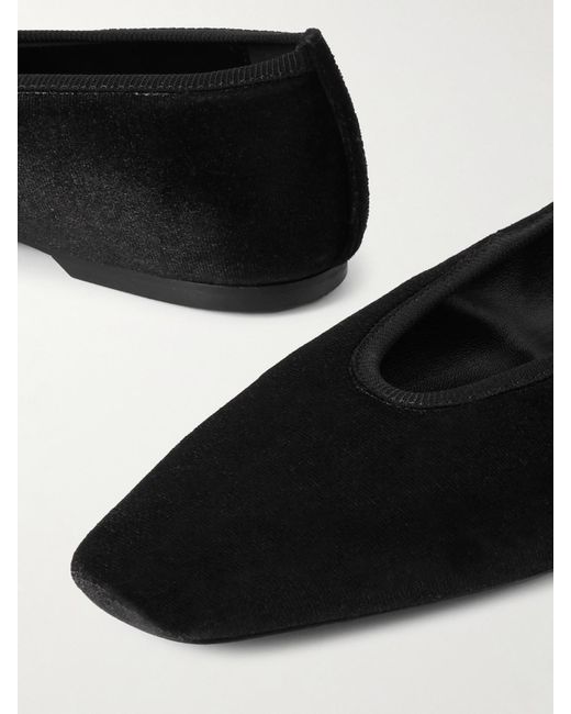 Totême  White The Minimalist Flache Schuhe Aus Samt