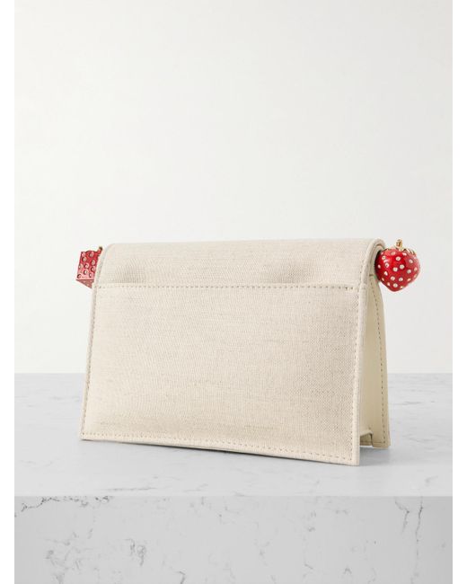 Jacquemus Natural Pochette Kleine Clutch Aus Canvas Mit Lederbesätzen Und Verzierung