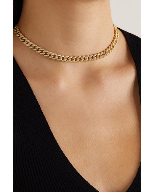SHAY White Medium 18-Karat Diamond Link Necklace
