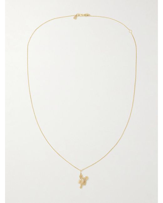 Sydney Evan Natural Lobster 14-Karat Diamond Necklace
