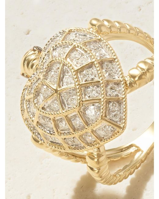 Yvonne Léon Natural Bague Tortue Coeur 9-Karat Diamond Ring
