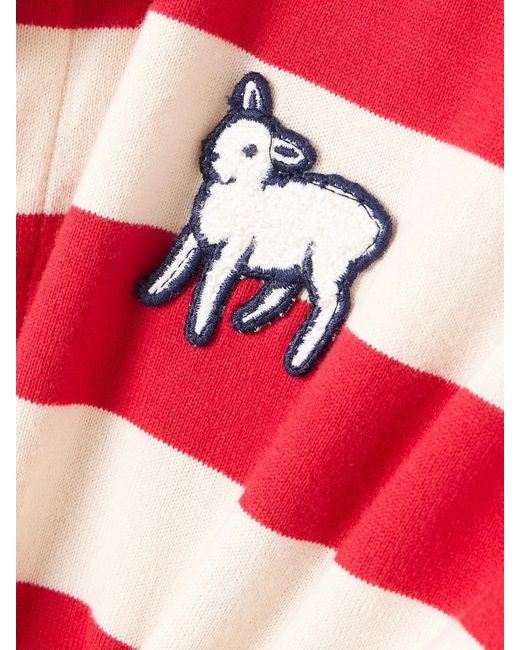 Mother Red The Boxy Match Appliquéd Striped Cotton-Jersey Polo Shirt