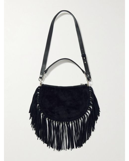 Sac Porté Épaule En Daim À Clous Et À Franges Kanao Isabel Marant en coloris White