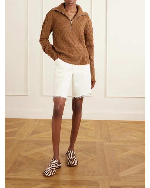 Wales Bonner Brown Acoustic Knitted Wool Half-Zip Turtleneck Sweater