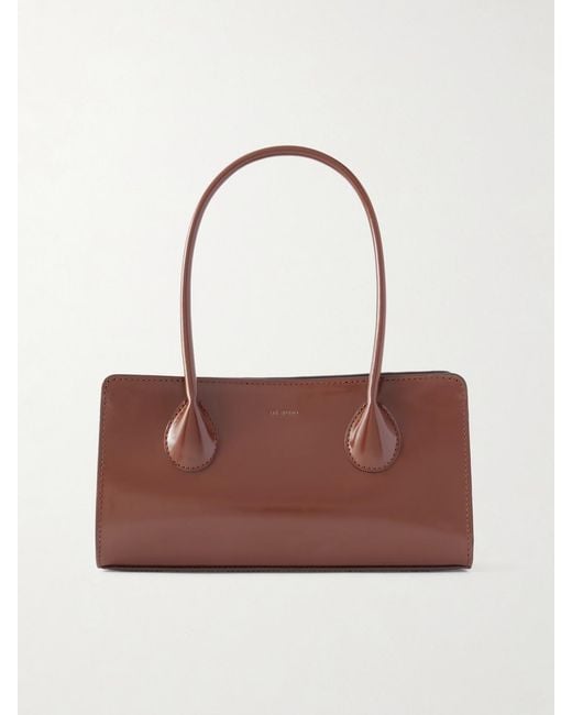 LIE STUDIO Brown The Lou Patent-Leather Bag
