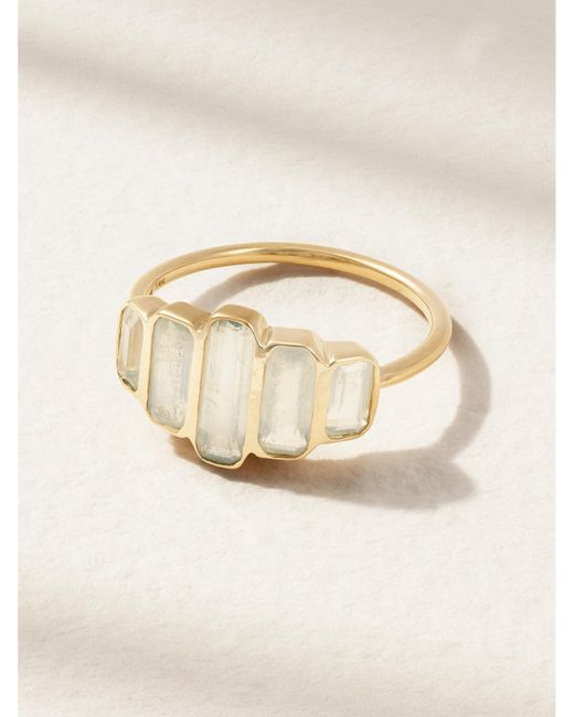 Melissa Joy Manning Natural Cityscape Ring Aus Recyceltem 14 Karat Mit Aquamarinen