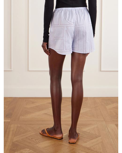 Totême Purple Monogram Cotton-Blend Shorts