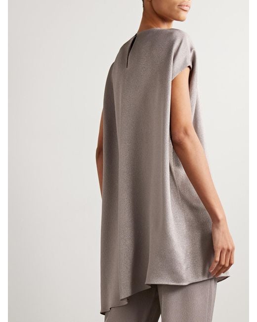 FFORME Gray Angee Asymmetric Metallic Cloqué Mimi Dress