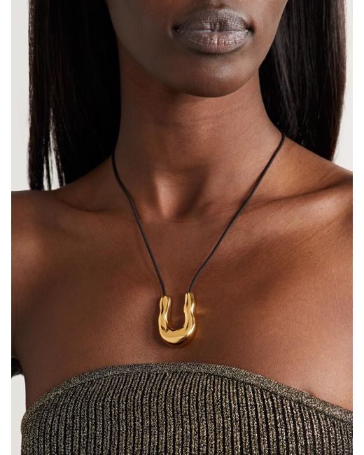 Agmes Natural Wishbone Vermeil Cord Necklace