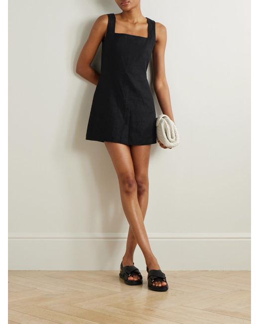 Posse Black Alice Minikleid Aus Leinen