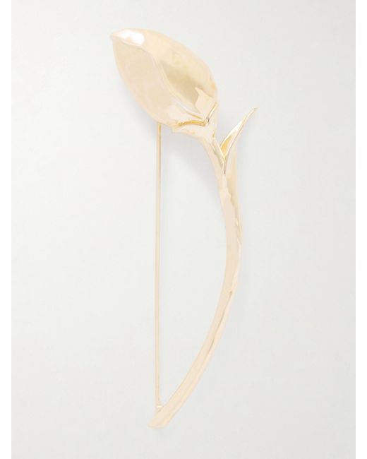 Erdem White Bloom-Plated Brooch