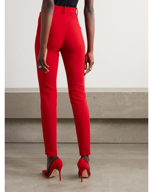 Magda Butrym Red Stretch-Wool Skinny Pants