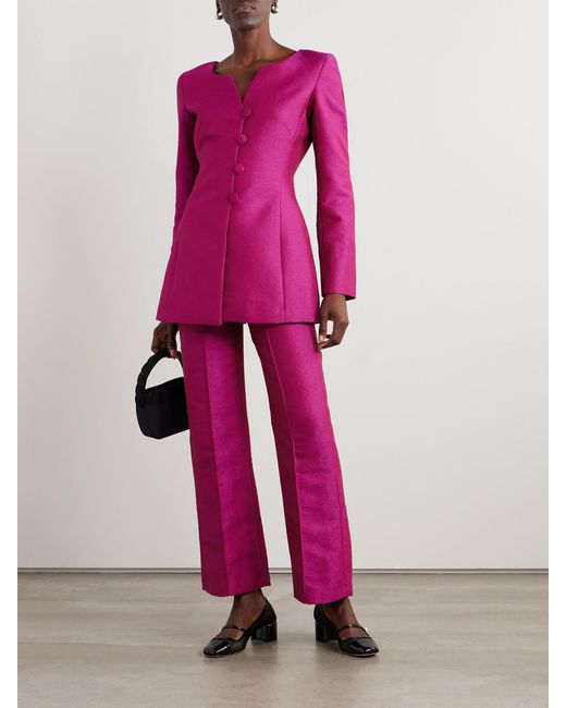 D'Estree Pink Yoshi Crepe Wide-Leg Pants