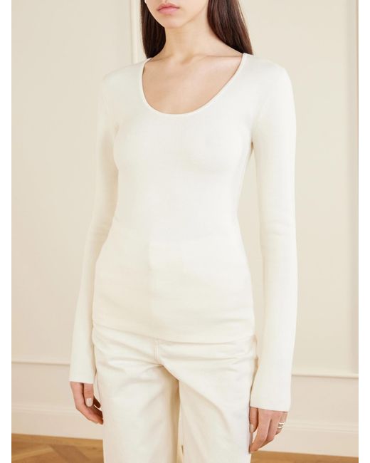 Totême  White Wool-Blend Top