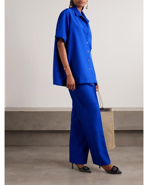 Tolu Coker Blue Oversized Crepe Shirt