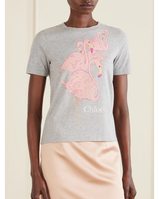 Chloé White Printed Cotton-Jersey T-Shirt
