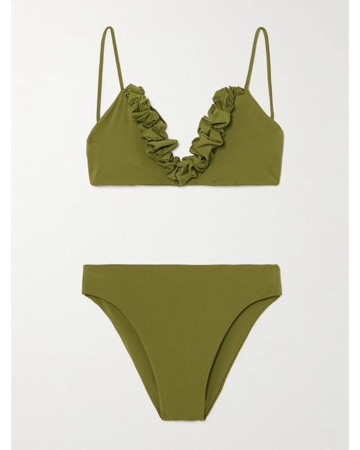 Maygel Coronel Green Krassi Ruffled Bikini