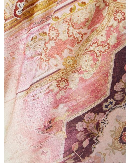 Pantalon Large En Soie Imprimée Tallow Zimmermann en coloris Pink