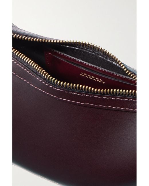 Isabel Marant Purple Oskan Moon Studded Leather Shoulder Bag