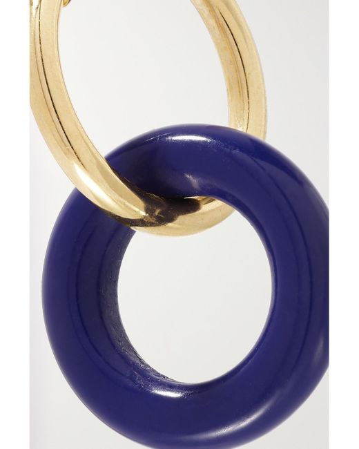 Mateo Blue Donut 14-Karat Lapis Lazuli Hoop Earrings