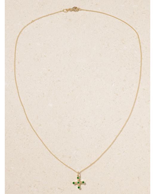 Ileana Makri Natural Stepping Stone 18-Karat Emerald Necklace