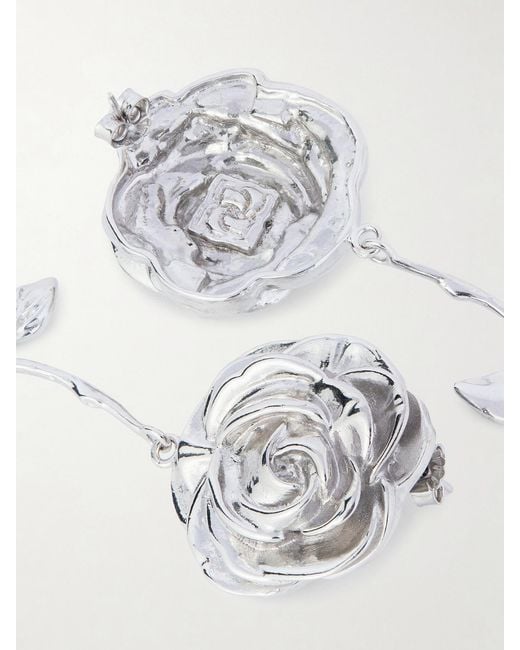 Magda Butrym White Rhodium-Plated Earrings