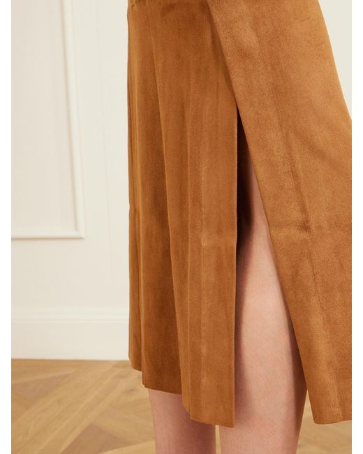 Stouls Brown Winona Paneled Suede Midi Skirt