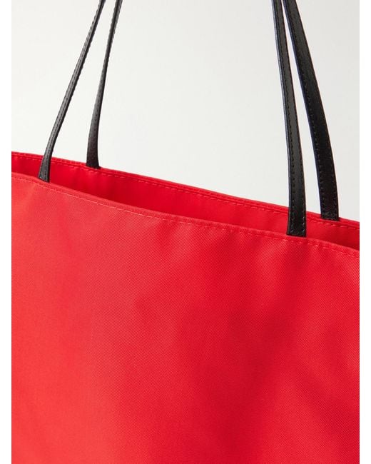 Valesque Red Thea Leather-Trimmed Nylon Tote Bag