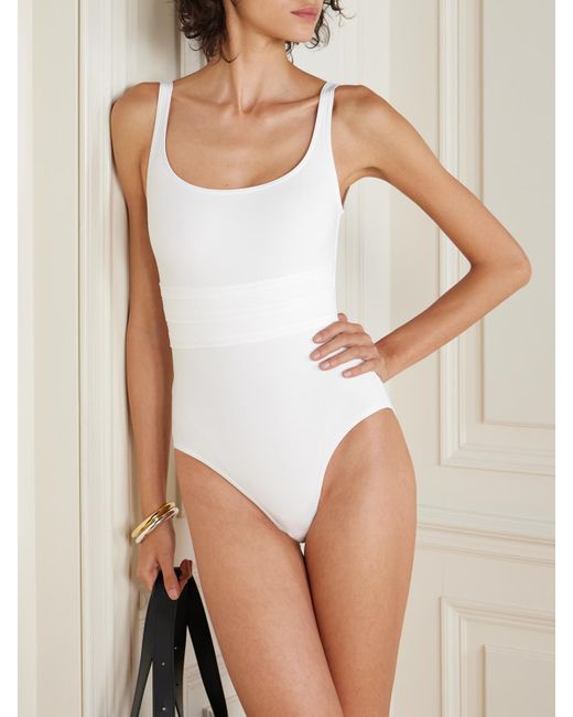 Eres White Les Permanents Asia Paneled Swimsuit