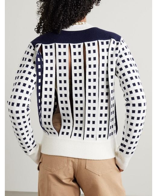 J.W. Anderson Blue Cutout Jacquard-Knit Sweater