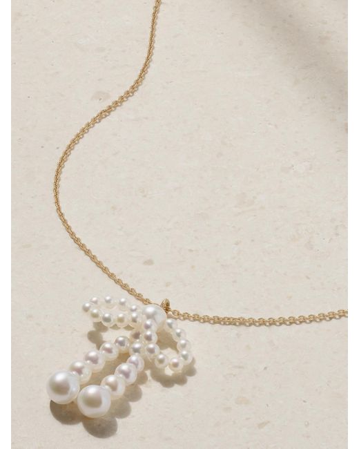 Sophie Bille Brahe Natural Bow Simple 14-Karat Recycled Necklace