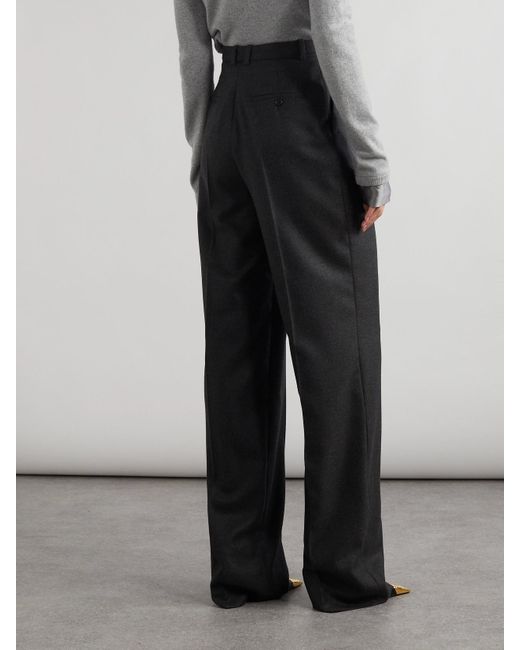 Saint Laurent Black Hose Mit Weitem Bein Aus Kaschmir-Twill Mit Falten