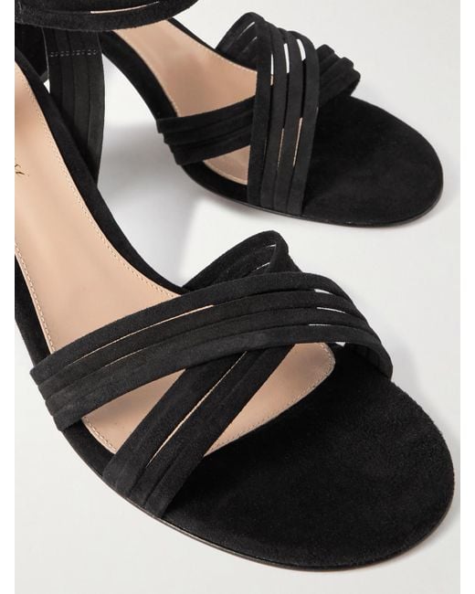 Gianvito Rossi Black Lianne 85 Suede Sandals