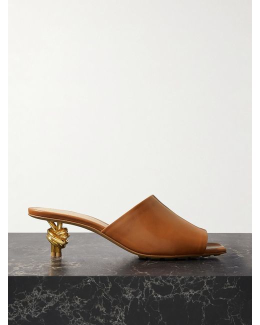 Bottega Veneta Brown Knot Leather Mules