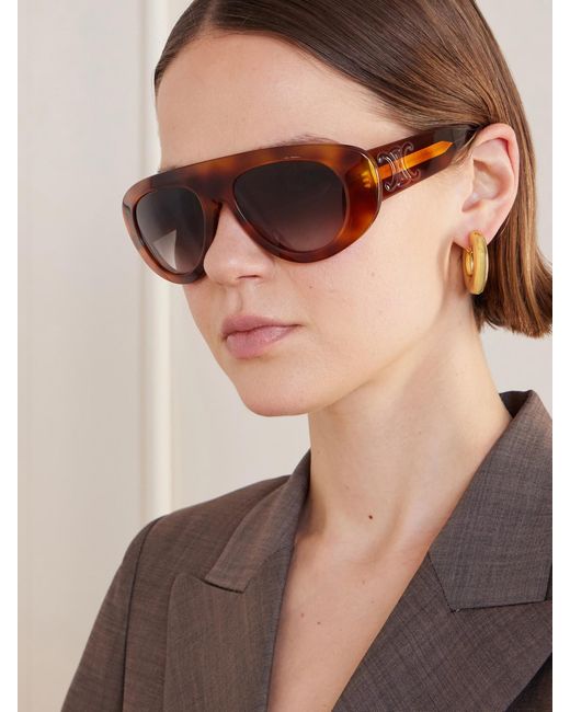 Céline Multicolor Aviator-Style Metal Sunglasses