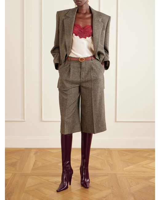 Saint Laurent Red 77 110 Leather Knee Height Boots